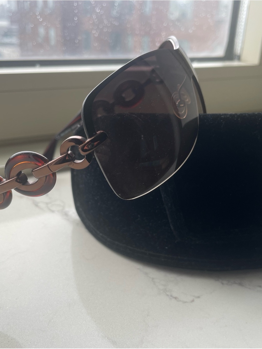 Marc By Marc Jacobs Brown Tortoiseshell Link-Arm Sunglasses